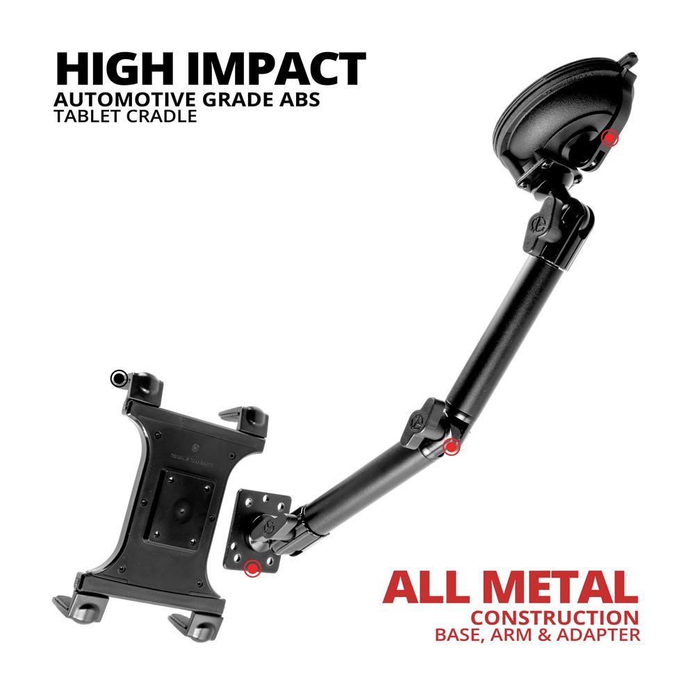 Suction Cup | 12.5" Arm | Tablet Holder | 20mm Ball System