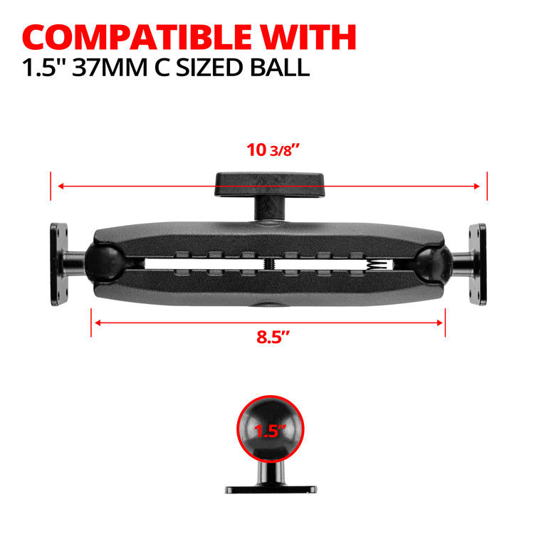 Pedestal | 8.5" Aluminum Arm | 1.5 in. / 38 mm Ball AMPS Adapter