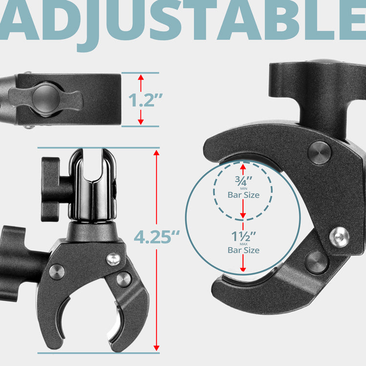 Bar Clamp | Adjustable 3/4" - 1-1/2" | 20mm Coupler | 20 Series™