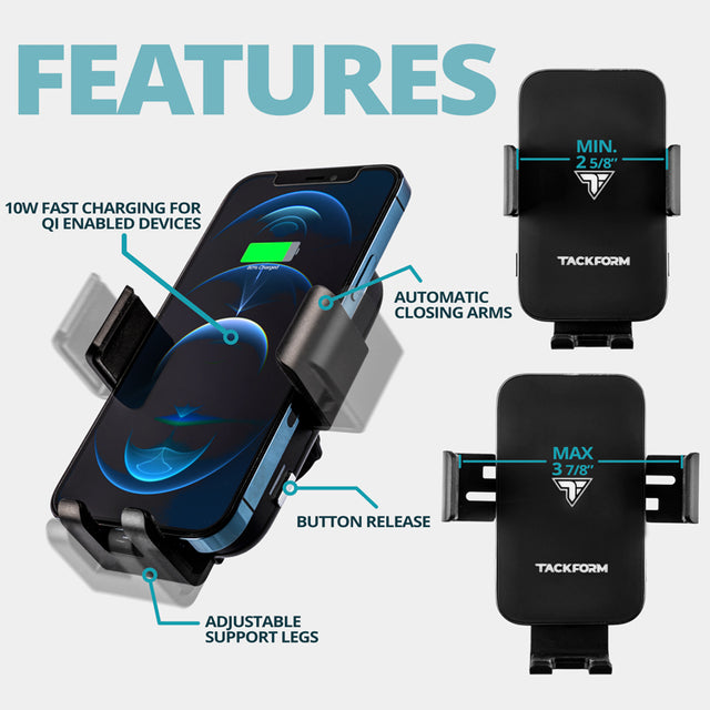 Assault Track Mount QI Charger and Phone Holder 4.75" Arm Tackform