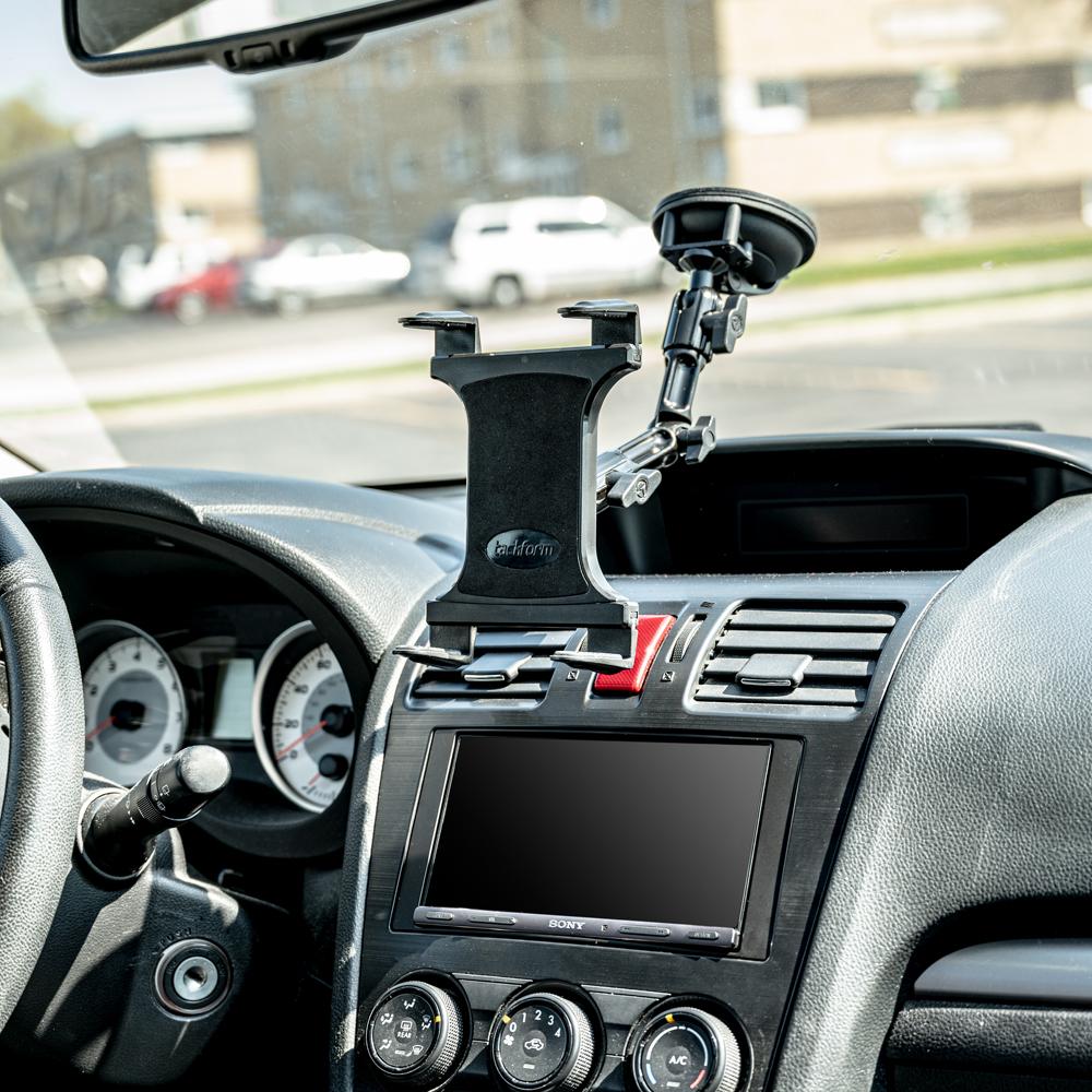 Tackform Tablet Mount for Car and Truck. This heavy duty Tablet Mount works with iPad, Samsung and More. 