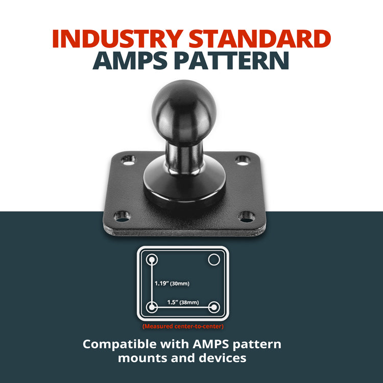 AMPS Drill Base Mount with Install Kit for Semi Truck | 7" Modular Arm | Enduro 20LITE Phone Holder | 20mm Ball System