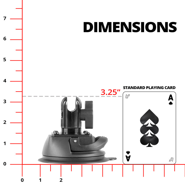 Suction Cup | Quick Grip | Integrated AMPS Pattern | Enduro Series | 20mm Ball Socket