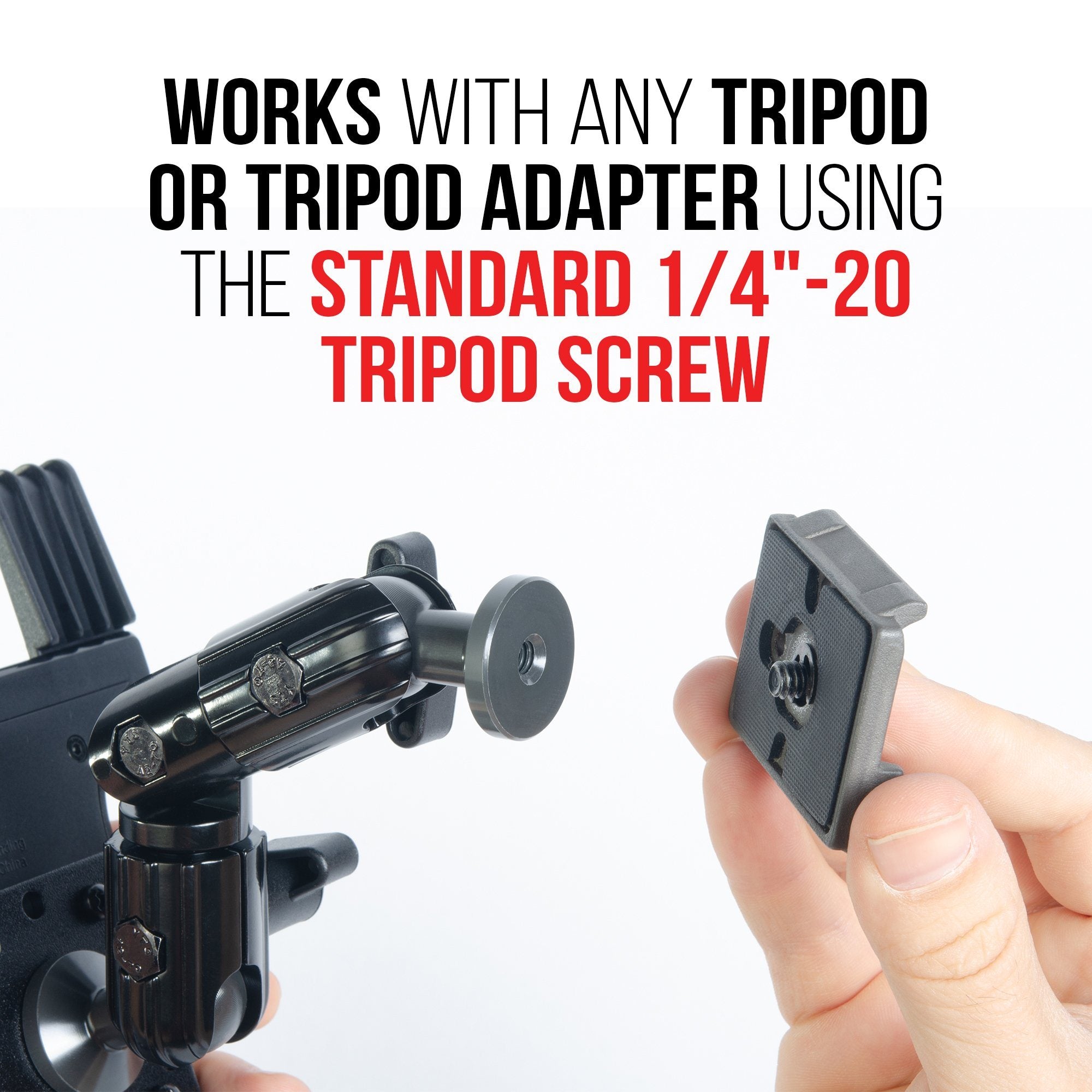 Tablet Mount for Tripod |Enduro Series| Spring Cradle | 1/4"-20 Screw Mountable | Compatible with iPad, Galaxy and more. Commercial Grade Parts