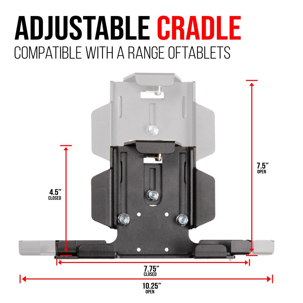 AMPS Drill Base Mount | 2.75" Arm | Metal Locking Tablet Holder | 1"/25mm/B-Sized Ball System