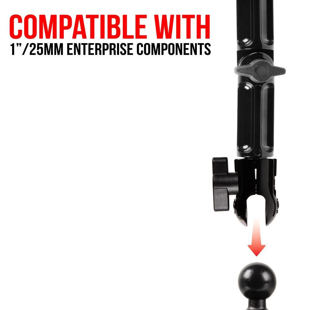 Arm | 7.5" Long | Dual 1"/25mm/B-Sized Sockets | Expandable Elbow Joint