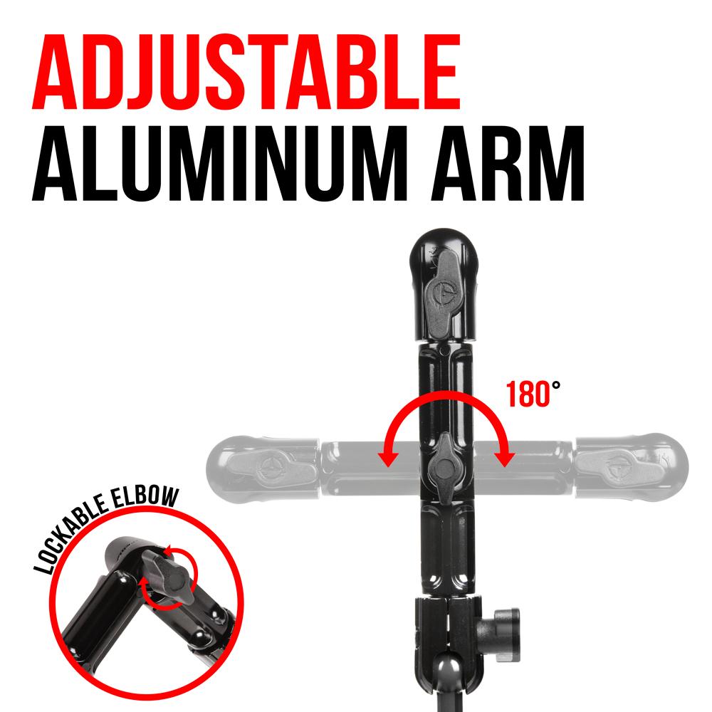 Arm | 7.25" Long |  20mm Socket to 1"/25mm/B-Sized Socket | Expandable Elbow Joint