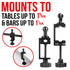 Table Clamp / Headrest Mount | Compatible with GoPro and Other Action Cameras | 10.75" Long Modular Arm | Enduro Series