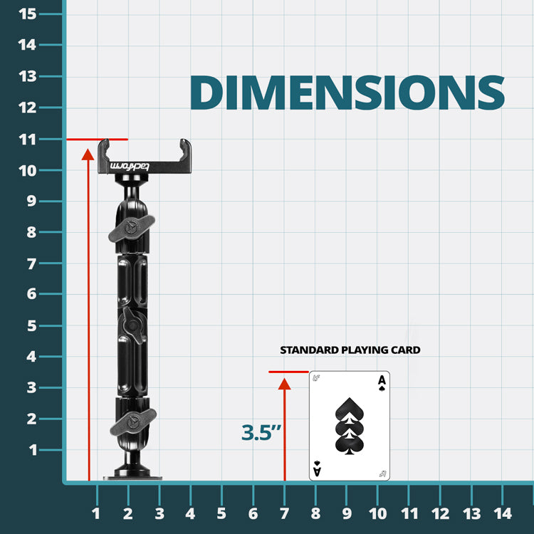 AMPS Drill Base Mount | 7" Modular Arm | Phone Holder | 20mm Ball System